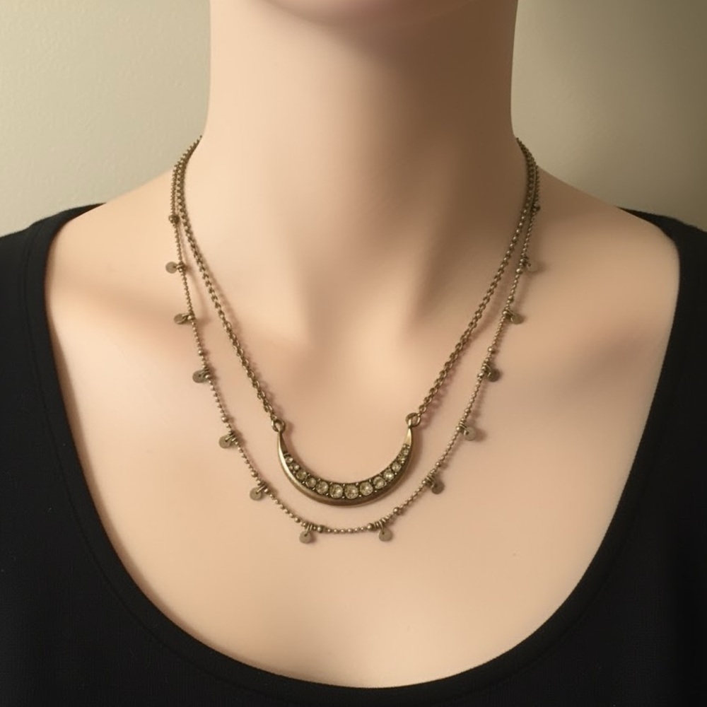 LUCKY BRAND 32” LONG NECKLACE. DOUBLE STRANDED.